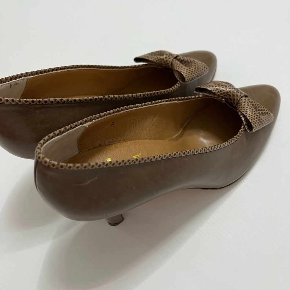 Julianelli Brown Leather Heels Womens Size 7  Vintage 50’s 60’s Made In Italy - Picture 10 of 10